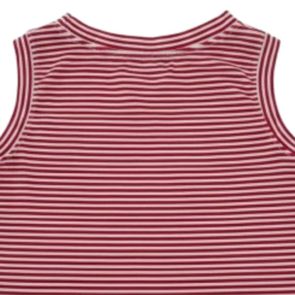 Girl's Solid Crew Neck Ribbed/Knitted Sleeveless Stretchable Slim Fit Crop Tank Top Red