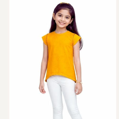 CHILINS Girls Solid Casual Top – Comfortable Everyday Wear