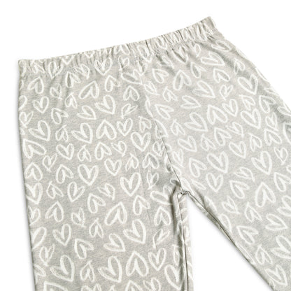Poly lycra Printed Leggings for Girls Grey Heart
