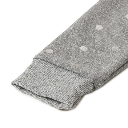 Girls Fleece Printed Round Neck Sweatshirt | Grey Dot Print