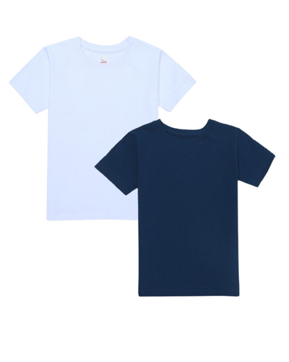 Kids Round Neck T-Shirt Half Sleeves 100% Cotton Plain Solid Color Tshirt