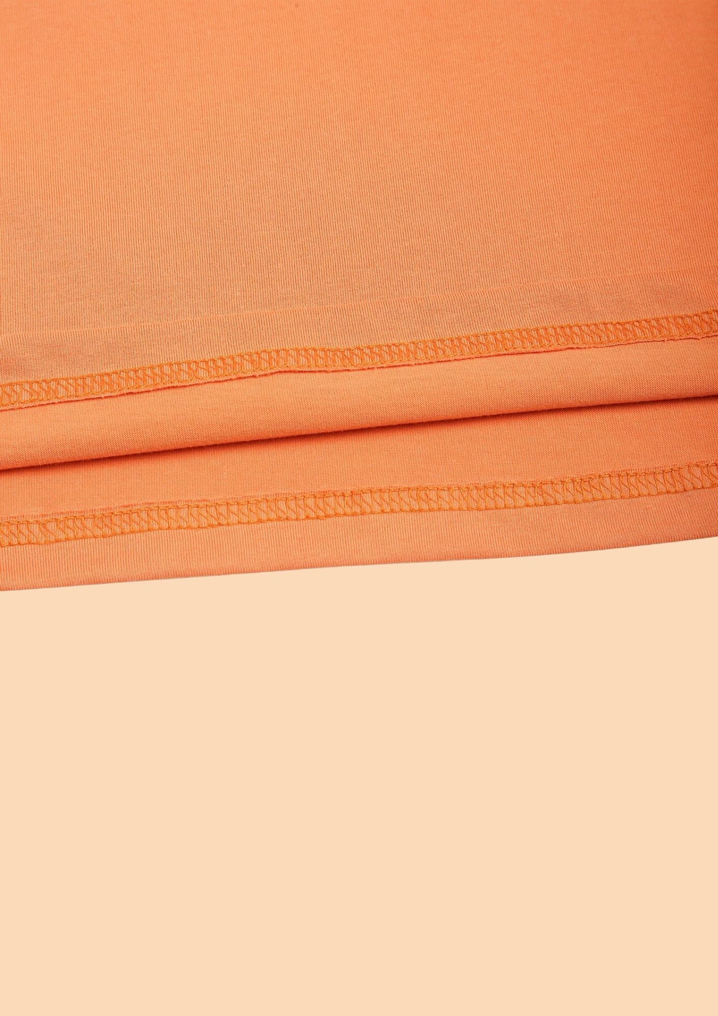 CHILINS Kids’ Peach Orange Cotton T‑Shirt – Soft Crew‑Neck Everyday Wear