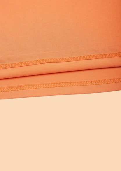 CHILINS Kids’ Peach Orange Cotton T‑Shirt – Soft Crew‑Neck Everyday Wear