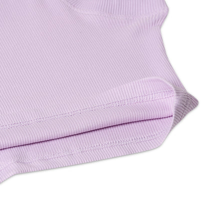 Girl's Solid Crew Neck Ribbed/Knitted Sleeveless Stretchable Slim Fit Crop Tank Top Lyril