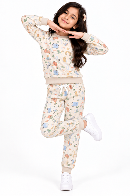 CHILINS Boys & Girls Cotton Printed Co-Ord Set