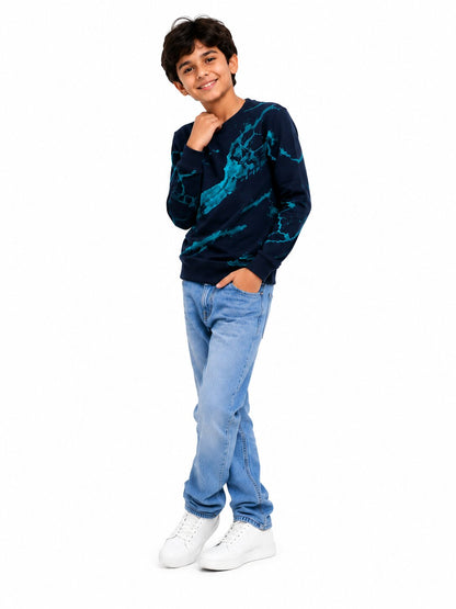 CHILINS Boys Cotton Printed Sweatshirt | Full Sleeve Round Neck Winter Sweatshirt for Kids