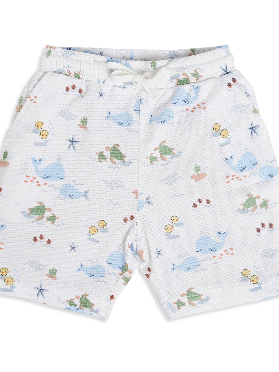 CHILINS Boys Ocean Print Night Suit Set | 100% Pure Cotton Half Sleeve Shirt & Shorts