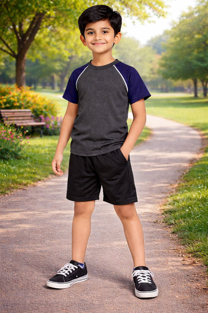 CHILINS Boys Activewear Dry-Fit Raglan Sleeve T-Shirt