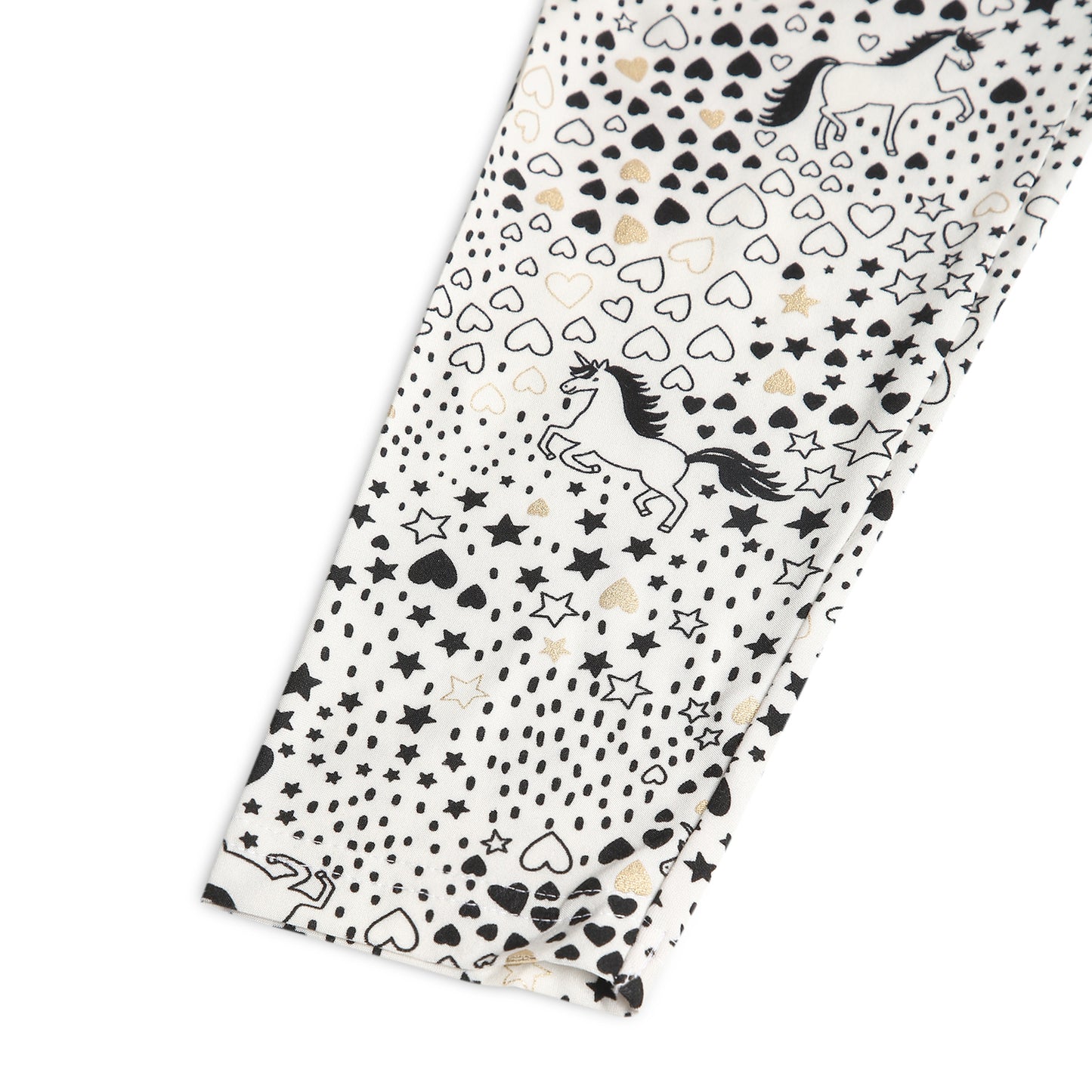 Poly lycra Printed Leggings for Girls White