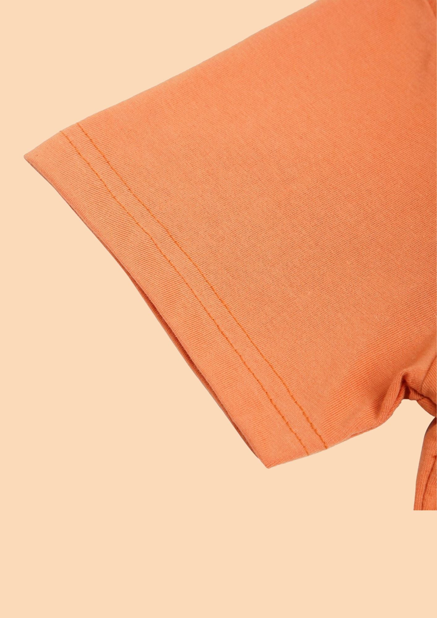 CHILINS Kids’ Peach Orange Cotton T‑Shirt – Soft Crew‑Neck Everyday Wear
