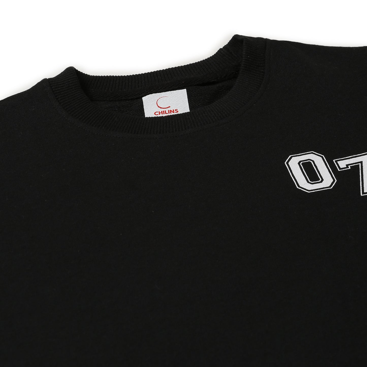 Boys Fleece Printed Round Neck Sweatshirt | Black