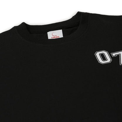 Boys Fleece Printed Round Neck Sweatshirt | Black