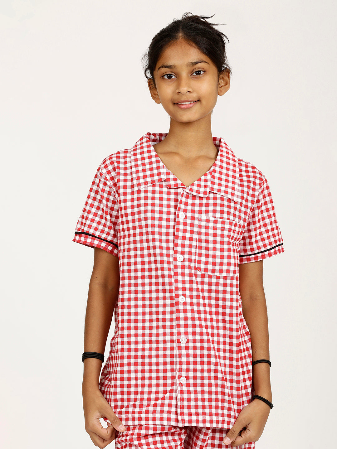 CHILINS Girls Shirt & Shorts Night Dress  Pure Cotton Sleepwear