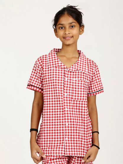 CHILINS Girls Shirt & Shorts Night Dress  Pure Cotton Sleepwear