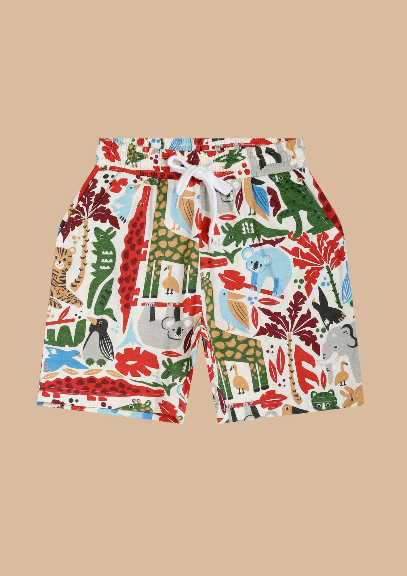 CHILINS Kids’ Pure Cotton Animal Print Shirt & Shorts Set – Vibrant Outdoor Wear