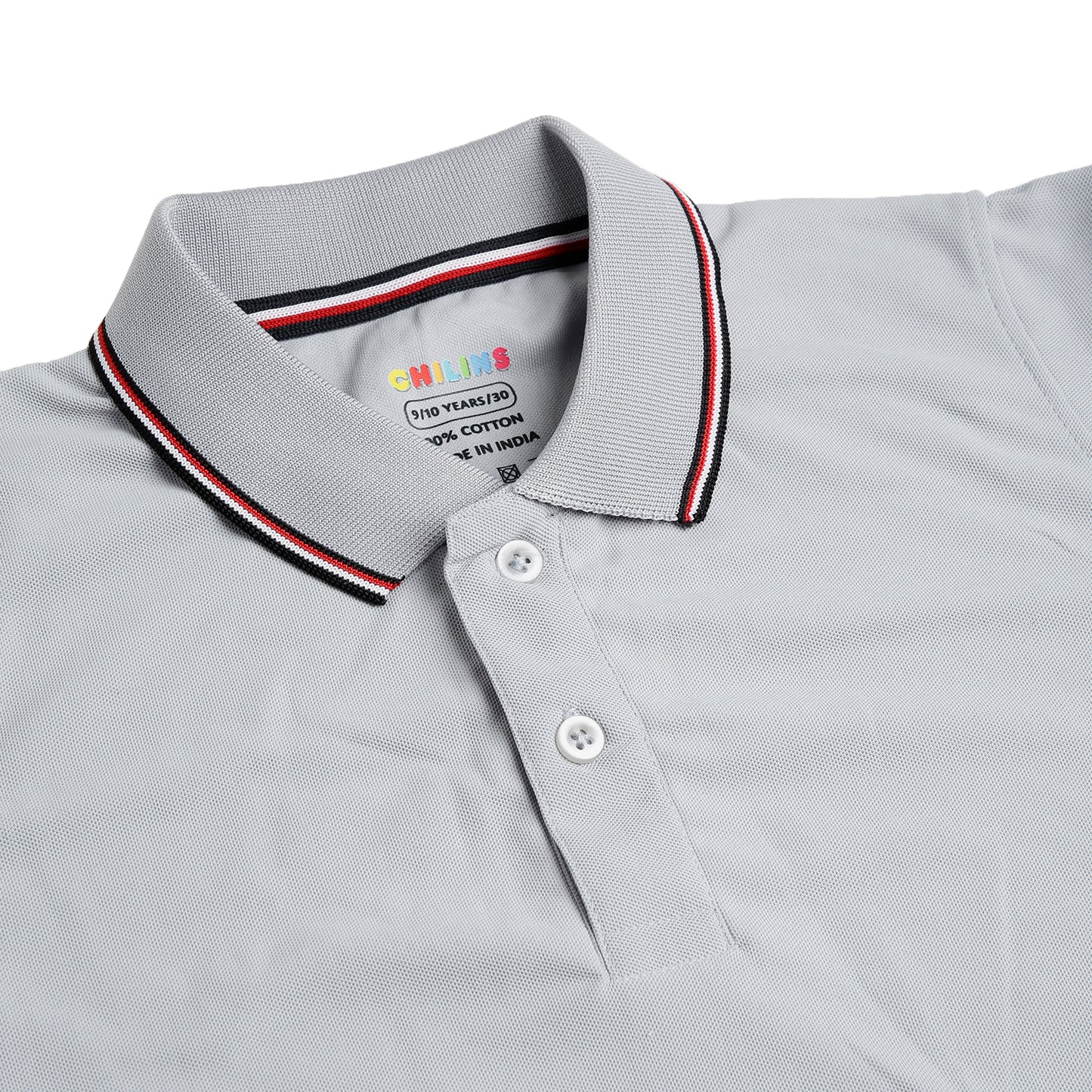 Boys Polo Solid Tshirt Polyester Grey
