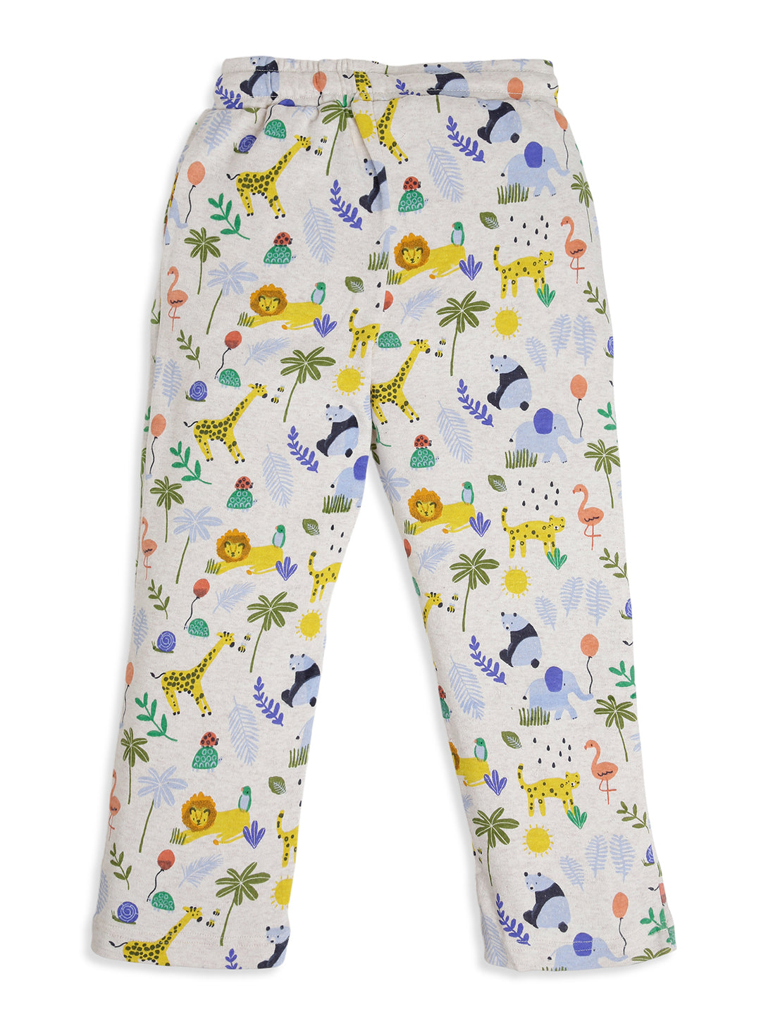 CHILINS Kids Jungle Animal Print Night Suit Set | 100% Cotton Half Sleeve T-Shirt & Pyjama | Boys & Girls Sleepwear