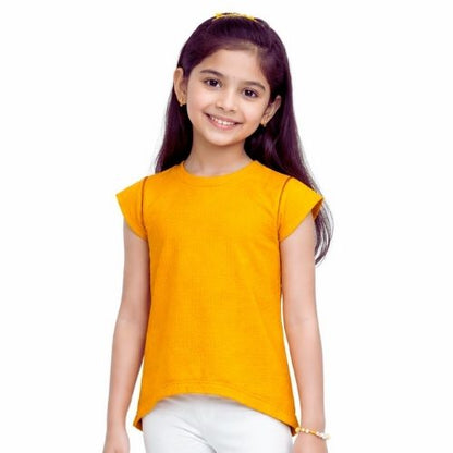 CHILINS Girls Solid Casual Top – Comfortable Everyday Wear
