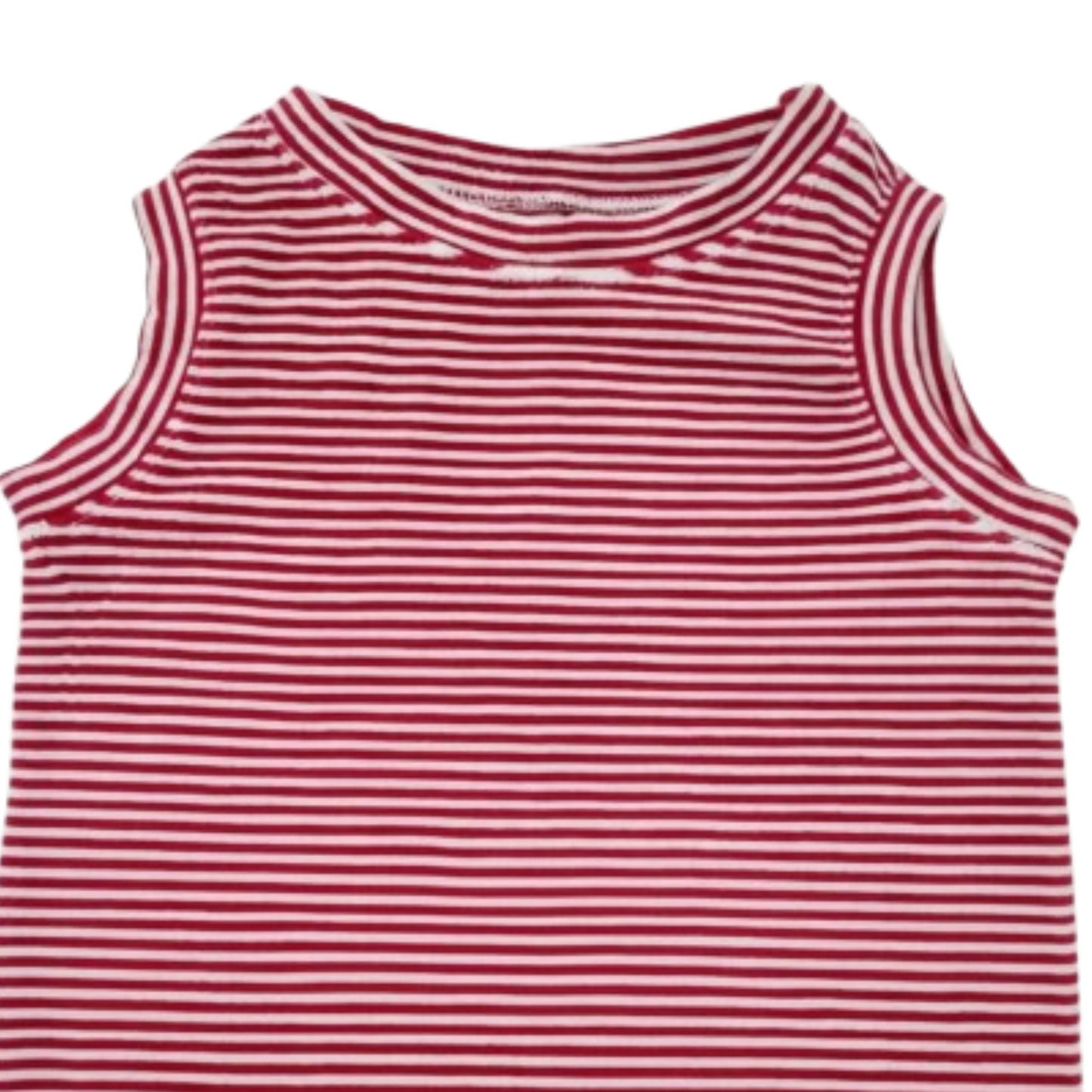 Girl's Solid Crew Neck Ribbed/Knitted Sleeveless Stretchable Slim Fit Crop Tank Top Red