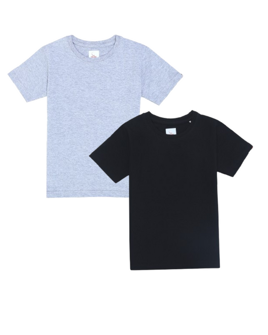 Kids Round Neck T-Shirt Half Sleeves 100% Cotton Plain Solid Color Tshirt