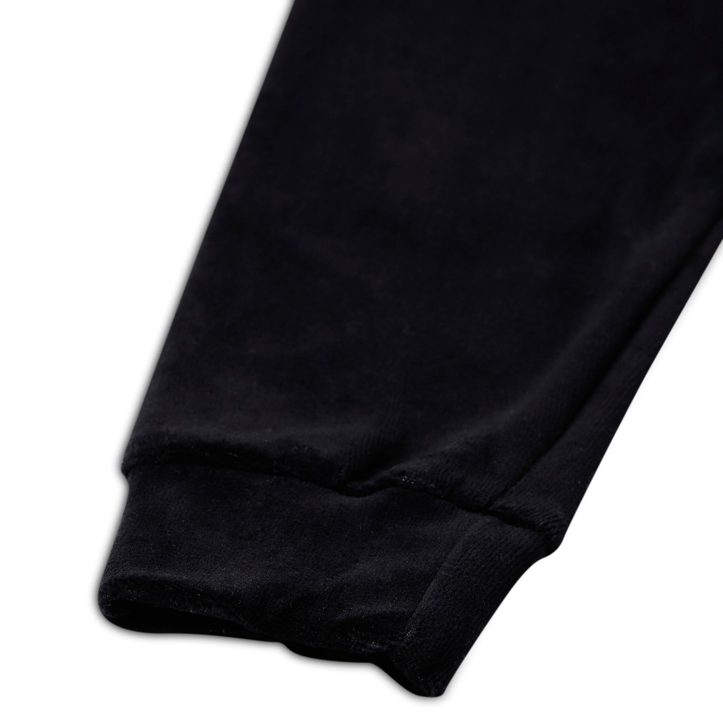 Girls Self Design Velvet Party Jacket with Zipper – Black (Without Hood)