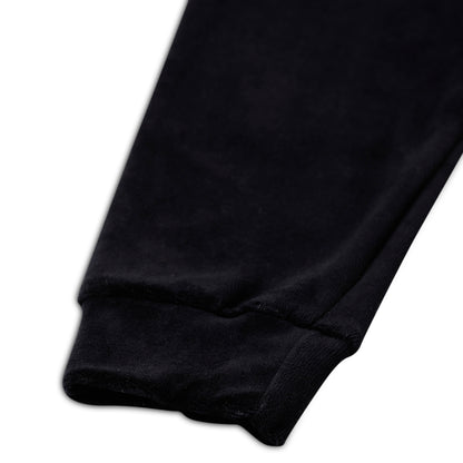 Girls Self Design Velvet Party Jacket with Zipper – Black (Without Hood)