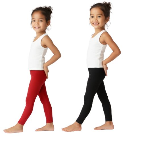 Lycra Cotton Legging for Girls Black,Red