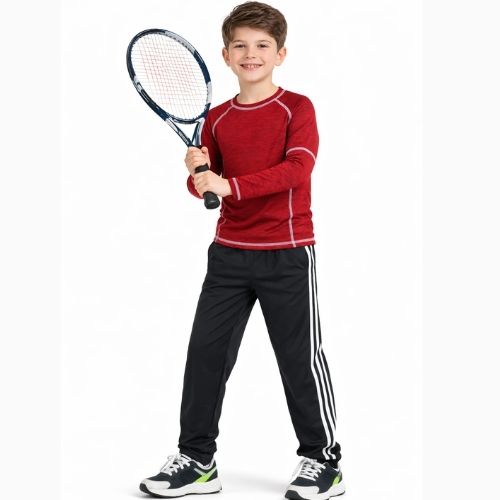 CHILINS Boys Activewear Dry Fit Full Sleeve Sports T-Shirt Orange