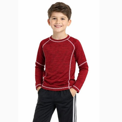 CHILINS Boys Activewear Dry Fit Full Sleeve Sports T-Shirt Orange