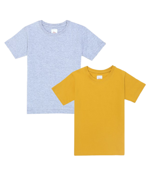 Kids Round Neck T-Shirt Half Sleeves 100% Cotton Plain Solid Color Tshirt