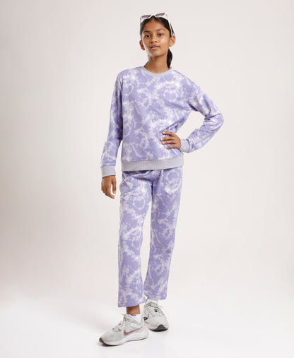 Girls’ Tie-Dye Clothing set |Sweatshirt & Jogger Co-Ord Set |Blue