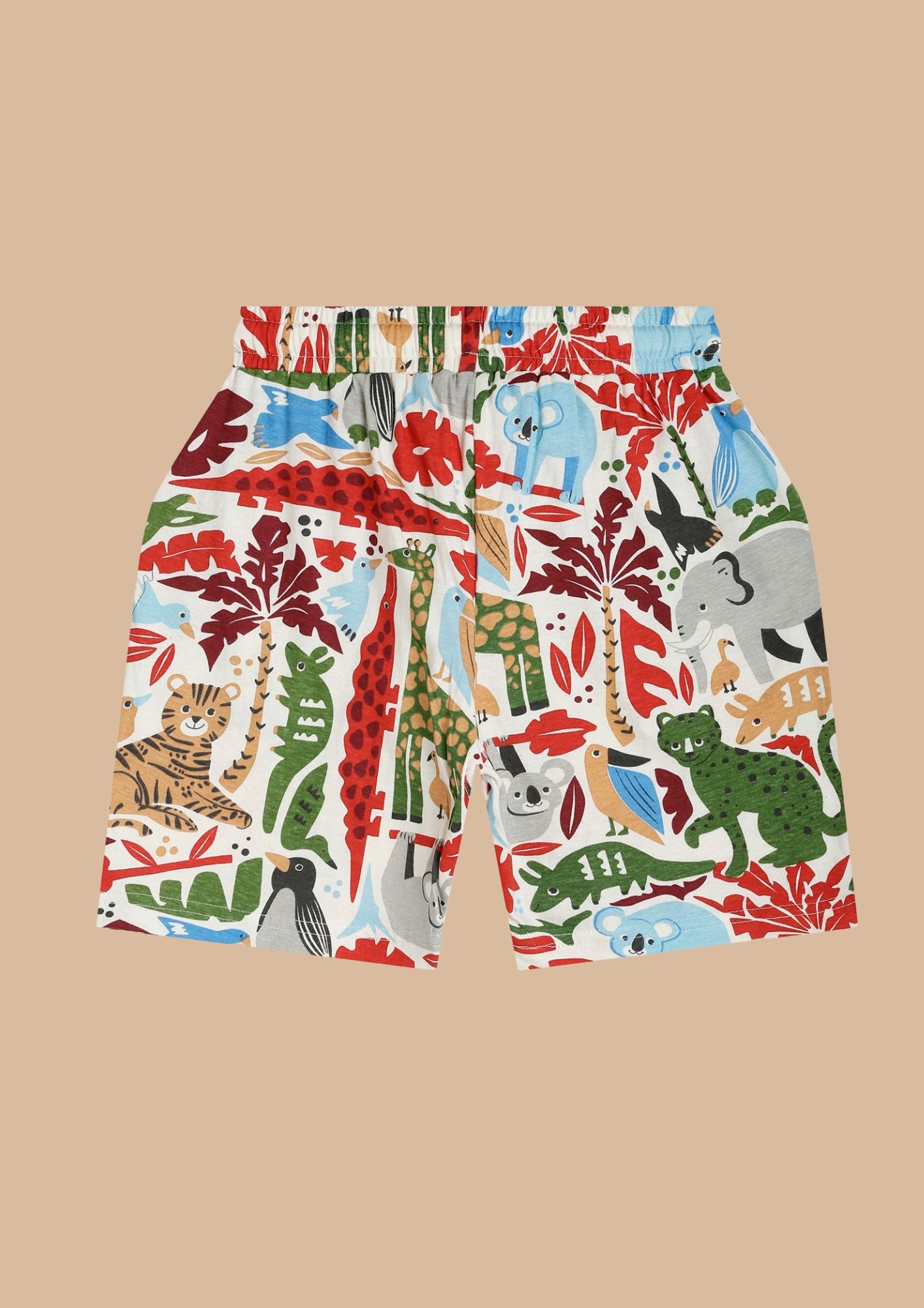 CHILINS Kids’ Pure Cotton Animal Print Shirt & Shorts Set – Vibrant Outdoor Wear