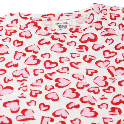 Sleepwear Set | Tshirt Pyjama Pant Set | Nightsuit Set | Boys & Girls Cotton Fabric Red Heart