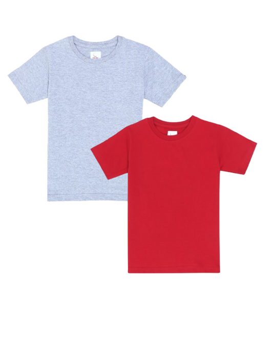 Kids Round Neck T-Shirt Half Sleeves 100% Cotton Plain Solid Color Tshirt