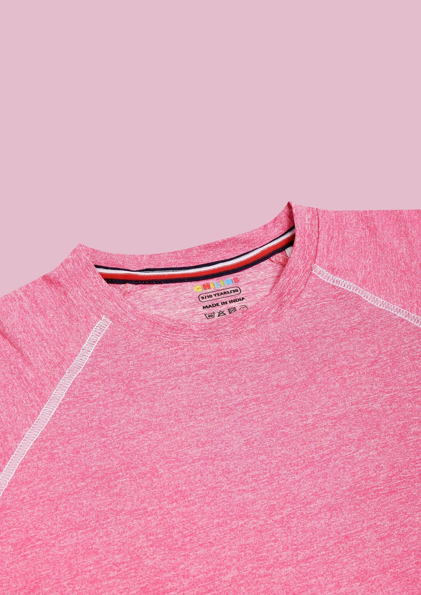 CHILINS Kids’ Pink Dry‑Fit Sports T‑Shirt – Activewear for School & Outdoor Sports