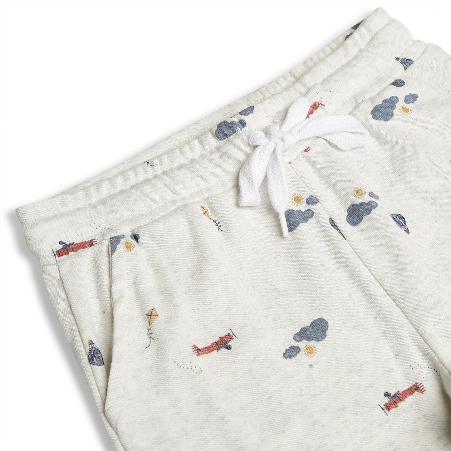 CHILINS Kids Pure Cotton Printed T-Shirt & Pyjama Set | Cream Comfort Nightwear