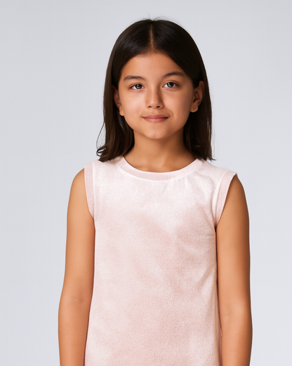 Girls Ice Orange Minimal Sleeveless Dress | Everyday Casual to Party Wear
