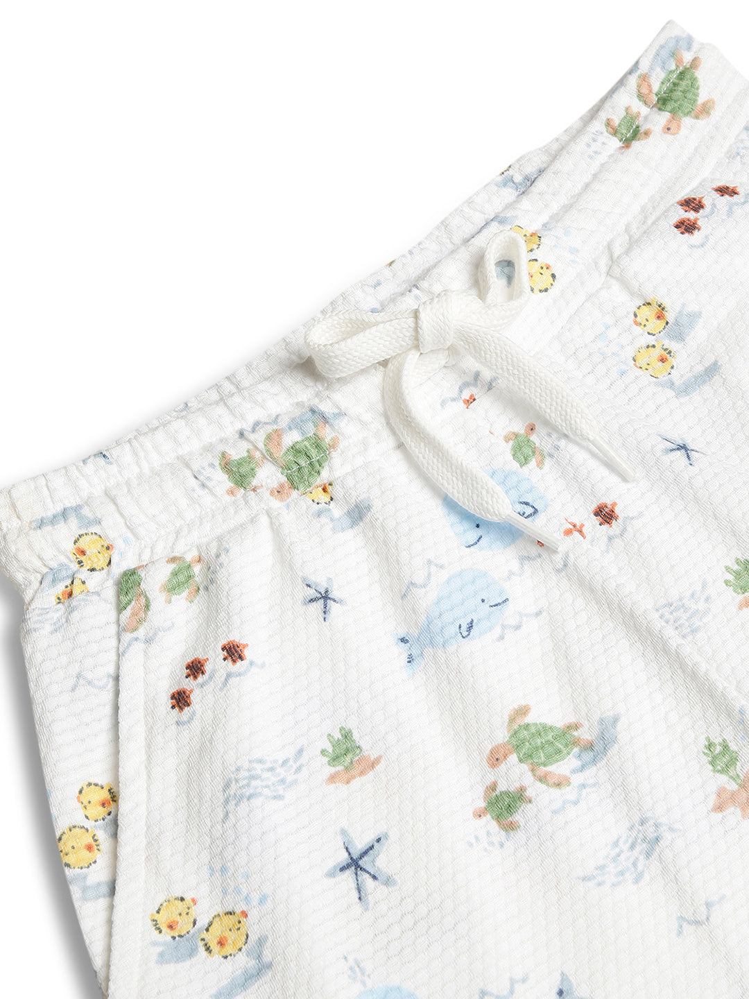 CHILINS Kids Pure Cotton Printed T-Shirt & Shorts Set | Ocean Life Print Co-Ord Set