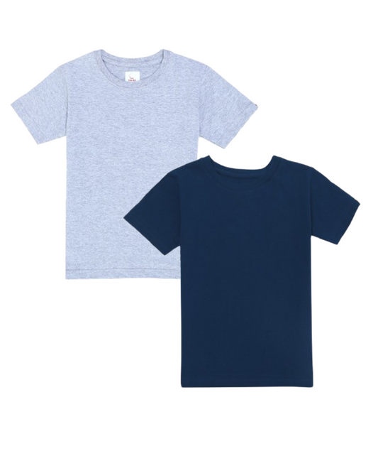 Kids Round Neck T-Shirt Half Sleeves 100% Cotton Plain Solid Color Tshirt