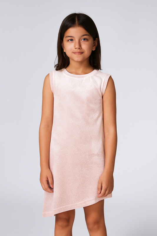 Girls Ice Orange Minimal Sleeveless Dress | Everyday Casual to Party Wear