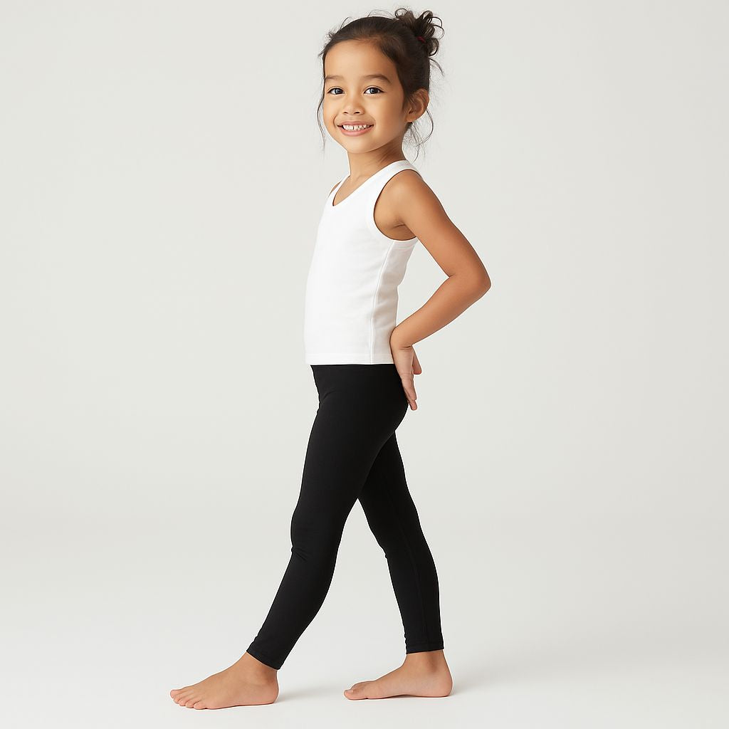 Lycra Cotton Legging for Girls Black,White