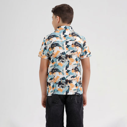 Boys Beach Resort Regular Fit Printed Shirt