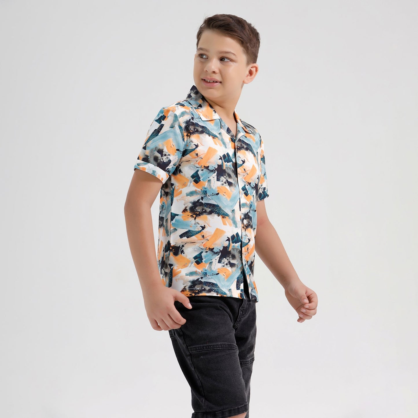 Boys Beach Resort Regular Fit Printed Shirt