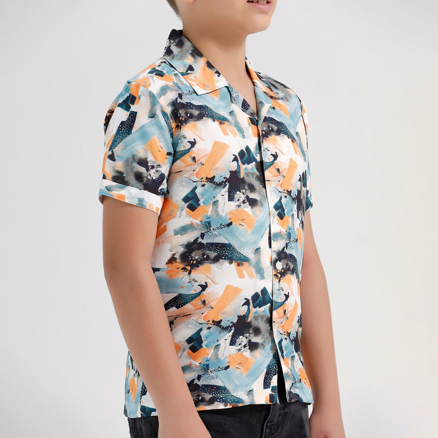 Boys Beach Resort Regular Fit Printed Shirt