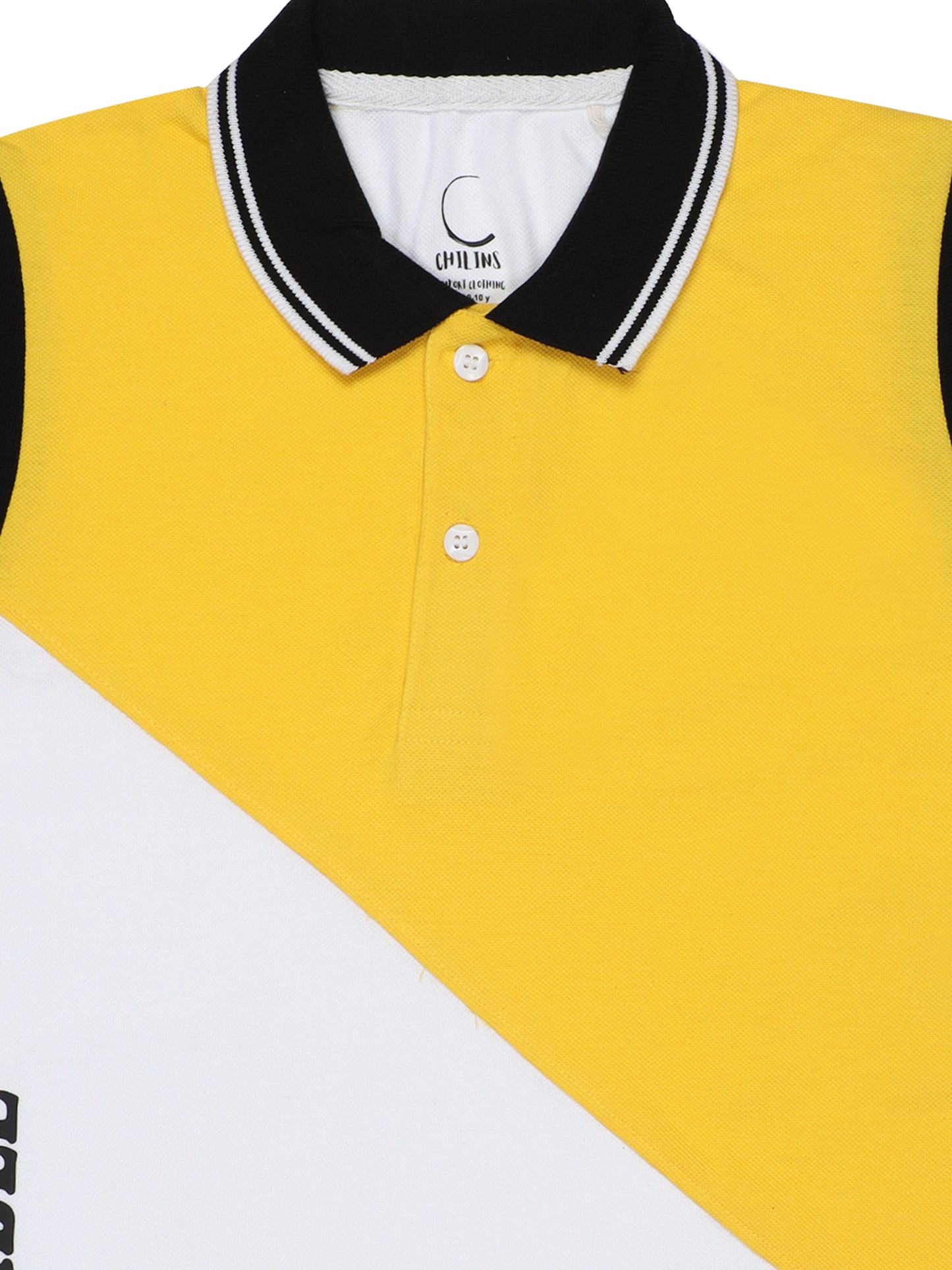 Chilins Boys Polo Tshirt, Color- Yellow & White