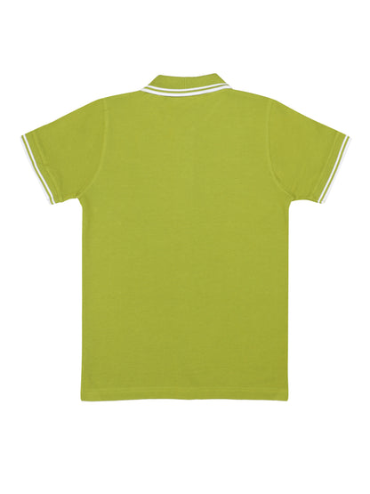 Chilins Boys Solid Polo Tshirt, Color- Mehandi