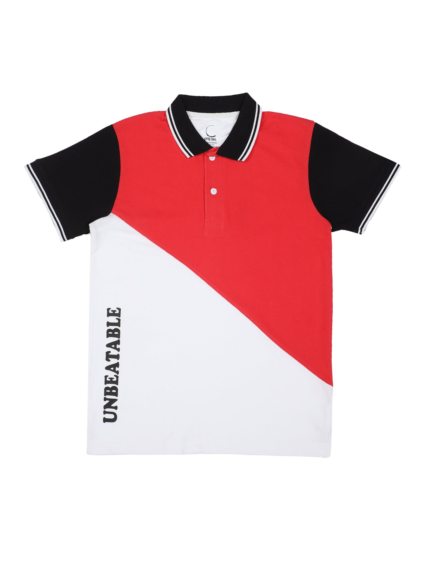 Chilins Boys Polo Tshirt, Color- Red & White