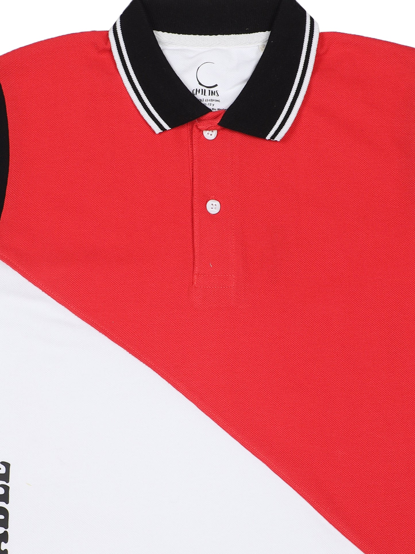 Chilins Boys Polo Tshirt, Color- Red & White