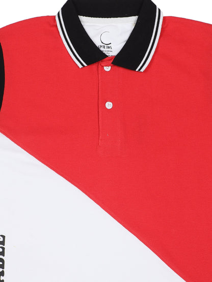 Chilins Boys Polo Tshirt, Color- Red & White