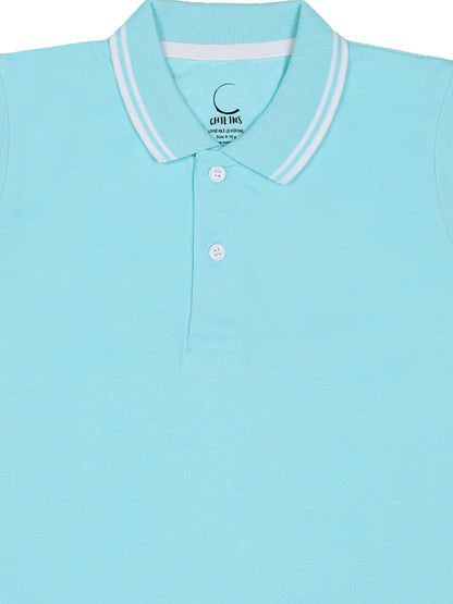 Chilins Kids Solid Polo Tshirt, Color - Sky blue